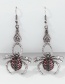 Fashion Ancient Silver Color Halloween Dripping Spider Earrings