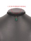 Fashion Green Water Drop Diamond Double Layer Short Necklace