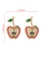 Fashion Red Alloy Imitation Pearl And Diamond Fruit Earrings