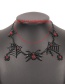 Fashion Black Halloween Micro Diamond Spider Necklace
