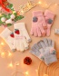 Fashion Grey Fabric Plush Strawberry Letter Touch Screen Gloves