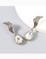 Fashion Silver Color Alloy Inlaid Drop-shaped Diamond Wing Earrings