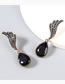 Fashion Silver Color Alloy Inlaid Drop-shaped Diamond Wing Earrings