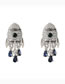 Fashion Rocket Alloy Diamond Rocket Stud Earrings