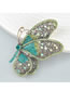 Fashion Purple Alloy Diamond Butterfly Brooch