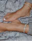 Fashion Silver Geometric Diamond Anklet