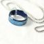 Fashion Blue Stainless Steel Ring Men's Necklace :Asujewelry.com