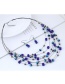 Fashion Gun Black Bead&crystal Decorated Multi-layer Jewelry Set