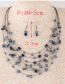 Fashion Gun Black Bead&crystal Decorated Multi-layer Jewelry Set