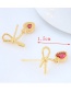 Fashion Rose Gold Heart&bowknot Shape Decorated Earrings