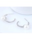 Fashion Silver Color Pearl Decorated Pure Color Earrings