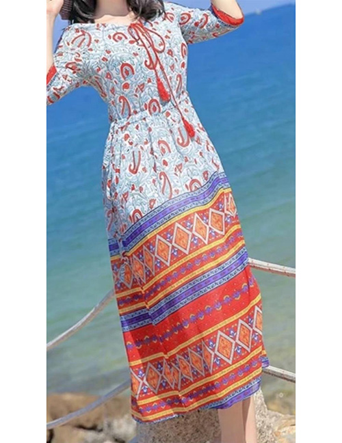 Fashion Multi-color Tassel Decorated Dress