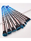 Fashion Blue+black Oblique Shape Design Color Matching Cosmetic Brush(10pcs)
