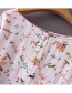 Fashion Pink Flowers Pattern Decorated Simple Blouse