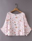 Fashion Pink Flowers Pattern Decorated Simple Blouse