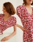 Fashion Red Flower Pattern Decorated Dress