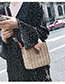 Fashion Coffee Buckle Decorated Shoulder Bag