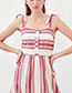 Fashion Red+white Stripe Pattern Decorated Dress