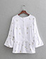 Fashion White Flower Pattern Decorated Shirt
