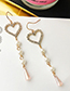 fashion Gold Color Pearl Decorated Heart Shape Earrings