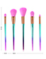 Fashion Pink+purple Sector Shape Decorated Makep Brush (5pcs )