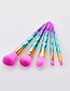 Fashion Multi-color Sector Shape Decorated Makep Brush (5pcs )