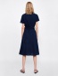 Fashion Navy Button Decorated Dress