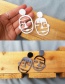 Vintage White Face Shape Decorated Earrings