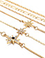 Fashion Silver Color Starfish Shape Decorated Multi-layer Bracelet