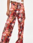 Fashion Red Flower Pattern Decorated Pants