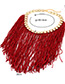Fashion Claret Red Tassel Decorated Necklace