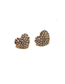 Fashion Gold Color Heart Shape Decorated Full Diamond Earrings