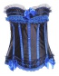Fashion Blue Stripe Pattern Decorated Corset
