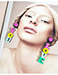 Fashion Multi-color Letter Shape Decorated Earrings