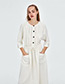 Fashion White Pure Color Decorated Long Sleeves Dress