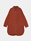 Fashion Red Pure Color Decorated Long Sleeves Shirt