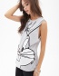 Fashion Gray Rabbit Pattern Decorated T-shirt
