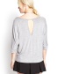 Fashion Gray Pure Color Decorated Blouse