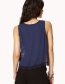 Fashion Navy Hollow Out Design Pure Color Vest