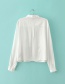 Fashion White Pure Color Decorated Shirt