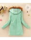 Fashion Navy Pure Color Decorated Coat