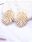 Fashion Gold Color Leaf Shape Design Earrings