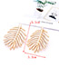 Fashion Gold Color Leaf Shape Design Earrings