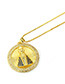 Fashion Gold Color+sapphire Blue Round Shape Decorated Necklace