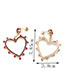 Fashion Gold Color+green Heart Shape Decorated Earrings