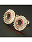 Fashion Gold Color+red Round Shape Decorated Earrings