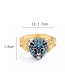 Fashion Blue Leopard Shape Decorated Ring