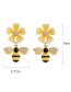 Fashion Gold Color Bee&flower Shape Decorated Earrings