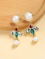 Fashion Black Diamond&pearl Decorated Earrings