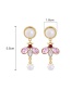 Fashion Pink Diamond&pearl Decorated Earrings